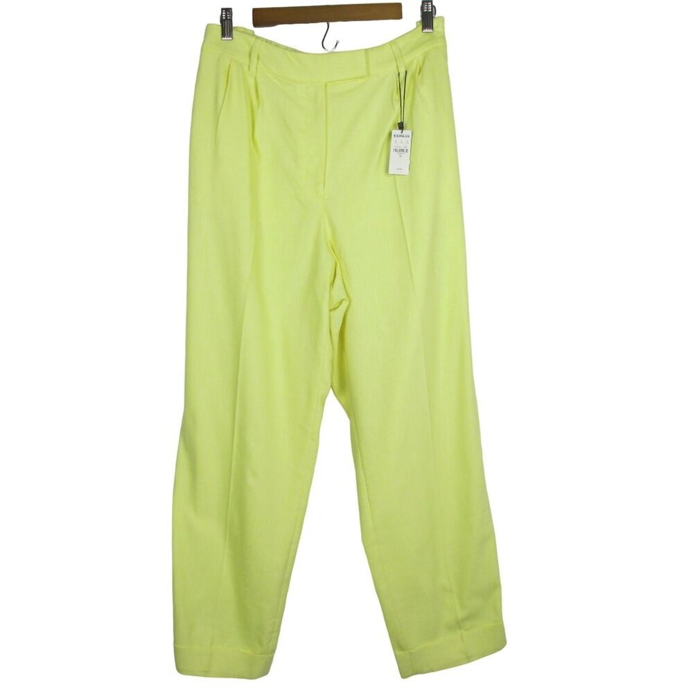 Express Pants Super High Rise Pastel Yellow XL NWT $79 Career Spring Vacation